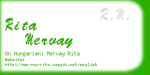 rita mervay business card